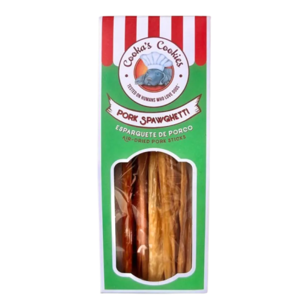 Friandises chien spawghetti au porc Cooka's Cookies dans emballage