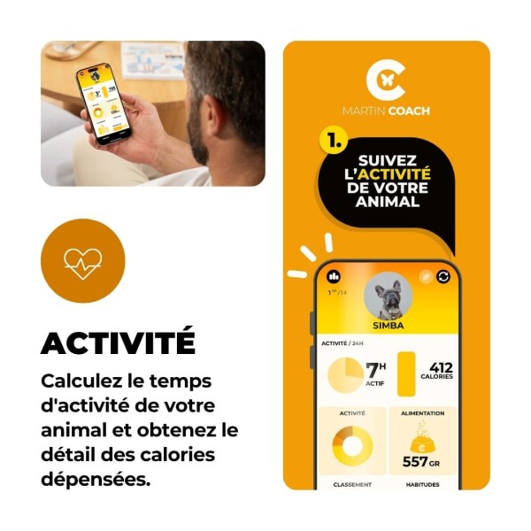 Martin Coach traqueur d'activité pour chien martin sellier information sur l'activité de votre chien