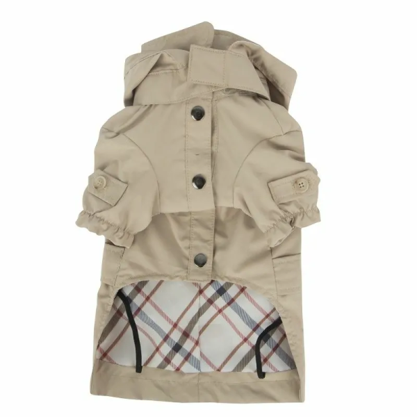 trench-coat pour chien beige claris Pinkaholic avec intérieur style Burberry