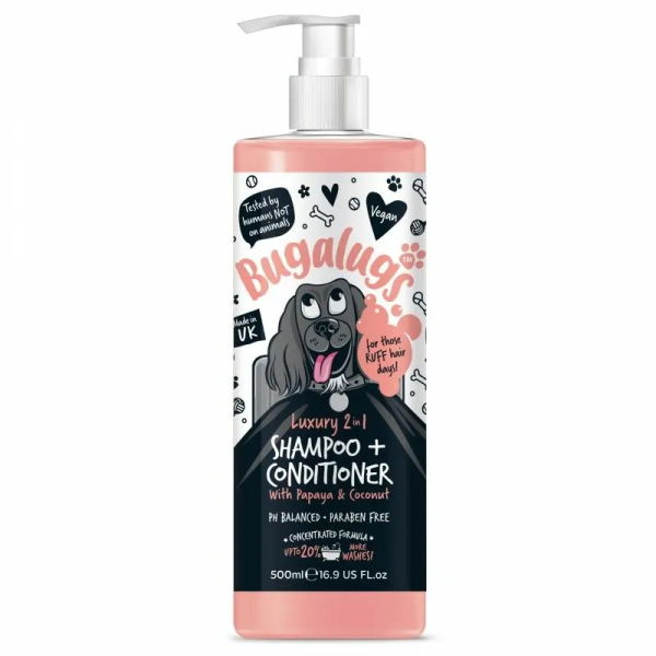 shampooing pour chien conditionneur luxury 2 en 1 Bugalugs 500 ml