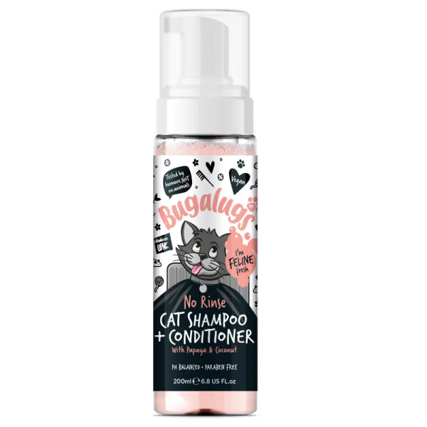 shampooing pour chat sans rinçage et conditionneur bugalugs