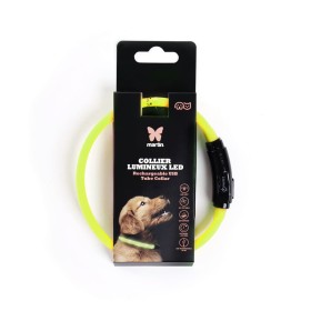 collier pour chat lumineux LED tube jaune MARTIN SELLIER