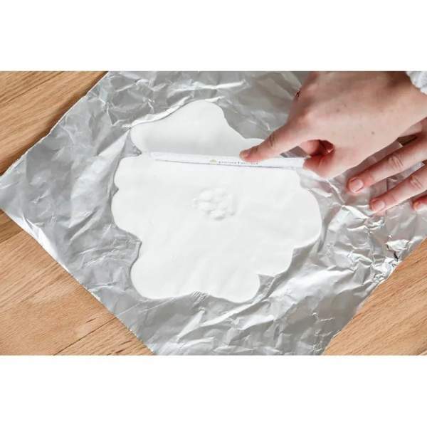 argile pour prendre l'empreinte de son chien pour le double cadre photo avec empreinte de patte chien en plâtre blanc Pearhead