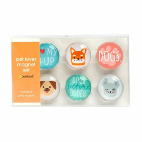 Lot de 6 magnets chien pearhead dans leur emballage