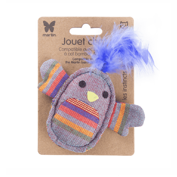 jouet pour chat poussin turquoise martin sellier avec emballage