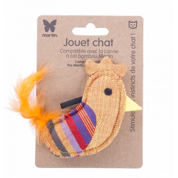jouet pour chat coq jaune martin sellier avec emballage