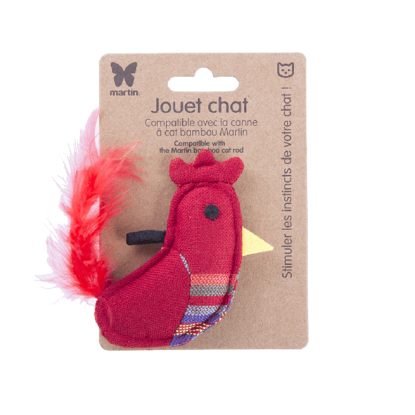 jouet pour chat coq rouge martin sellier avec emballage