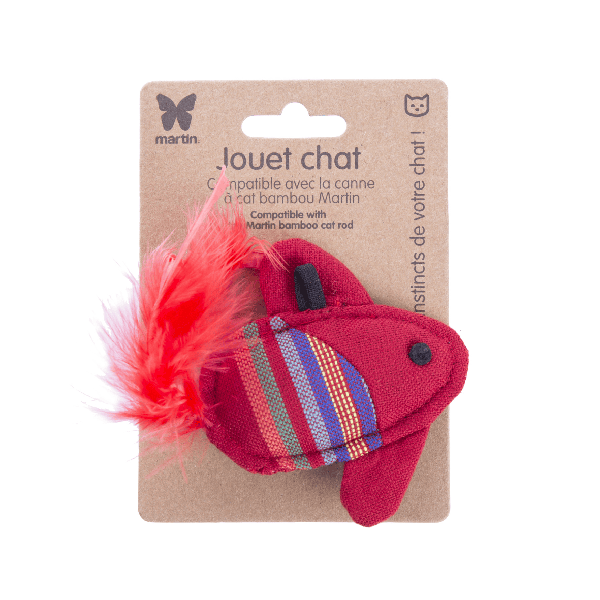 jouet pour chat poisson volant rouge martin sellier avec emballage