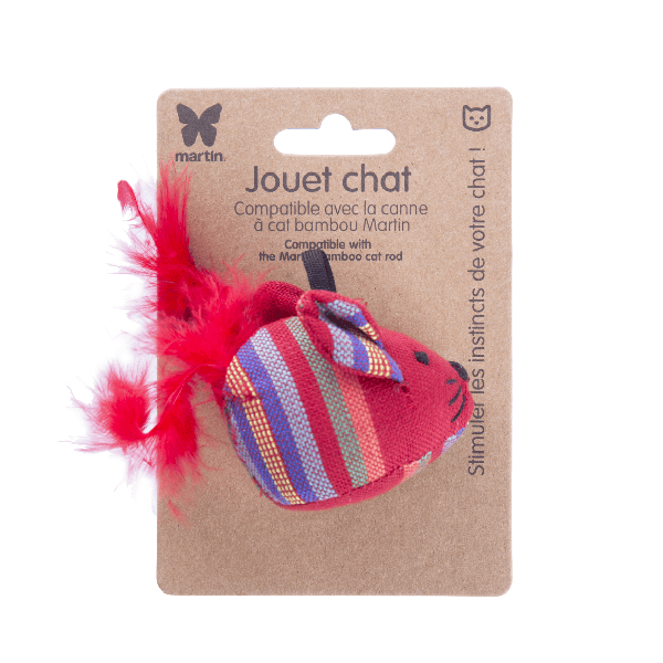 jouet pour chat souris rouge martin sellier avec emballage
