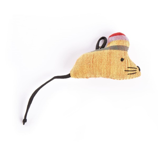 jouet pour chat souris avec bonnet jaune martin sellier