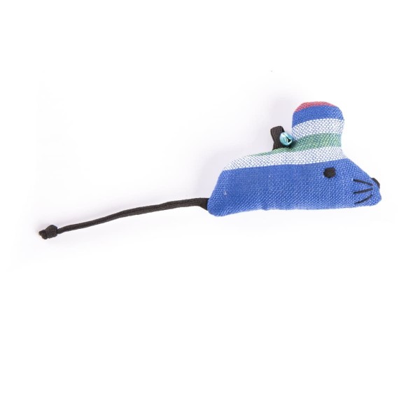 jouet pour chat souris avec bonnet bleu martin sellier