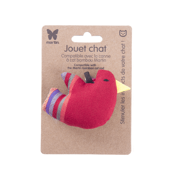 Jouet pour chat oiseau rouge martin sellier avec emballage