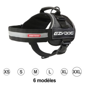 harnais pour chien anthracite convert ezydog disponible en plusieurs tailles