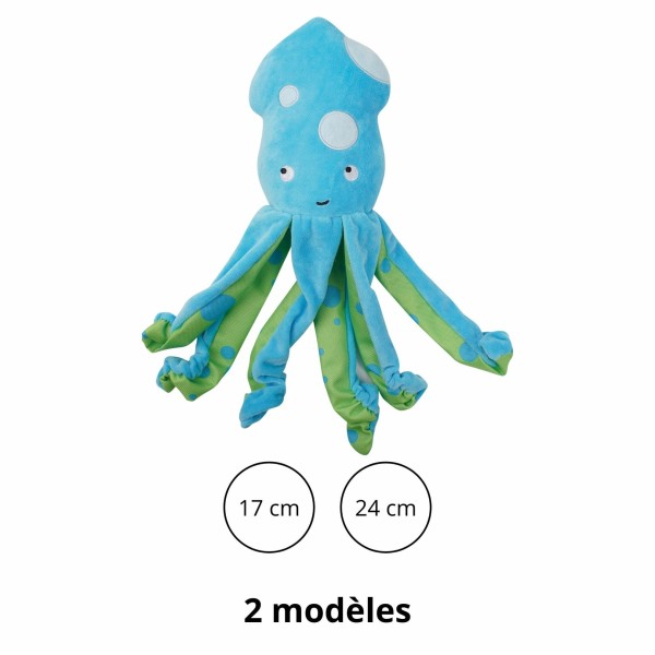peluche pour chien recyclée pieuvre doogy disponible en 2 tailles