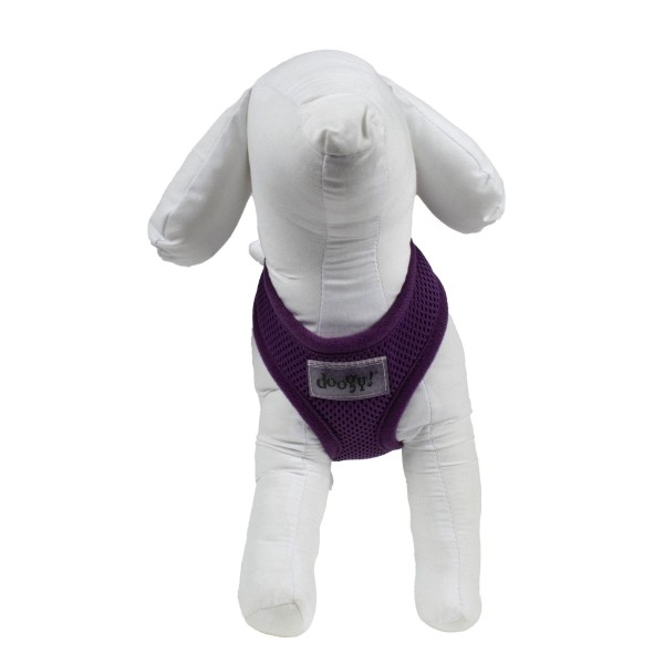 mannequin en mousse avec le harnais chien violet air mesh Doogy de face