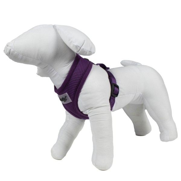 mannequin en mousse avec le harnais chien violet air mesh doogy de profil