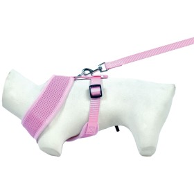 harnais chien rose air mesh doogy de profil
