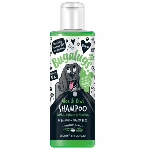 shampooing pour chien apaisant aloe et kiwi bugalugs 250 ml