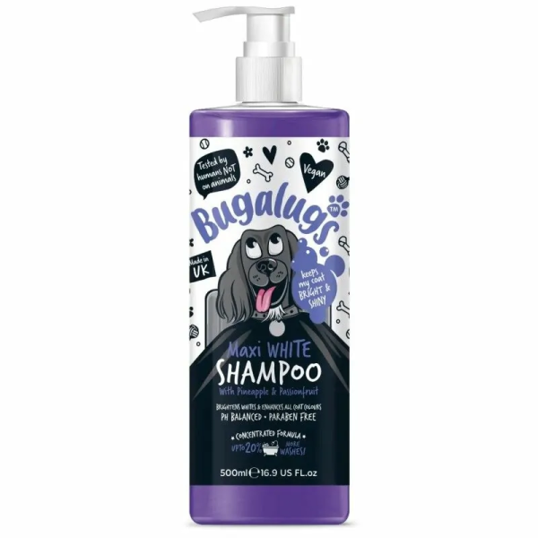shampooing pour chien poils blancs maxi white Bugalugs 500 ml
