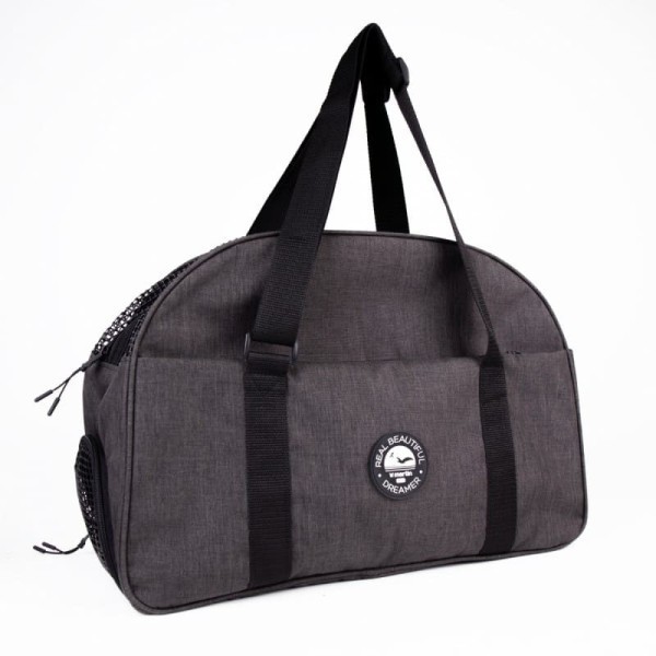 sac de transport pour chien et chat bowling gris martin sellier de profil