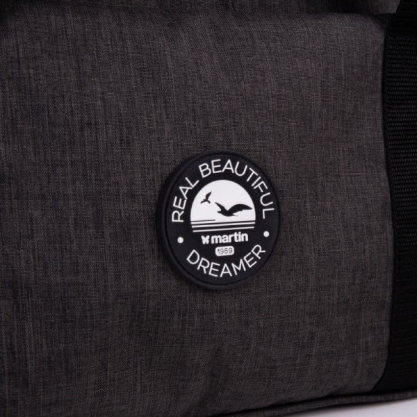 détail du tissu et logo du sac de transport pour chien et chat bowling martin sellier