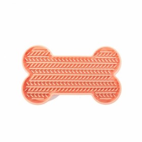 tapis de léchage en silicone os rose pour chien martin sellier