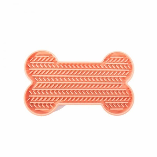 tapis de léchage en silicone os rose pour chien martin sellier