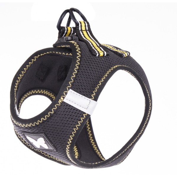 harnais pour chien en mesh trio noir et jaune martin sellier