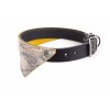 collier pour chien en cuir noir avec bandana malibu martin sellier