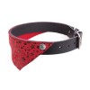collier pour chien en cuir rouge et noir avec bandana Miami martin sellier