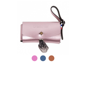 distributeur de sacs à crotte en cuir Poopi dakota martin sellier disponible en différent coloris