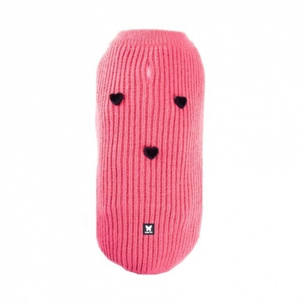 Pull pour chien coeur martin sellier en rose