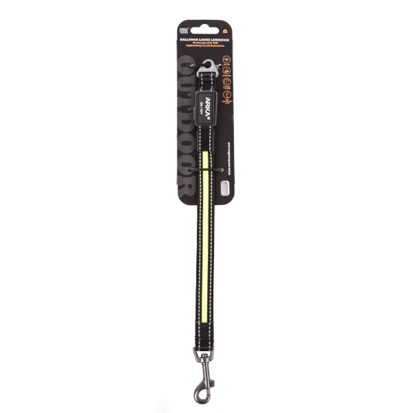 laisse pour chien lulineuse usb rallonge en nylon martin sellier en jaune