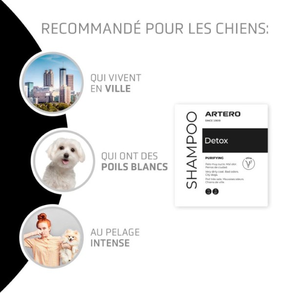recommandations du shampooing pour chien anti-pollution détox artero