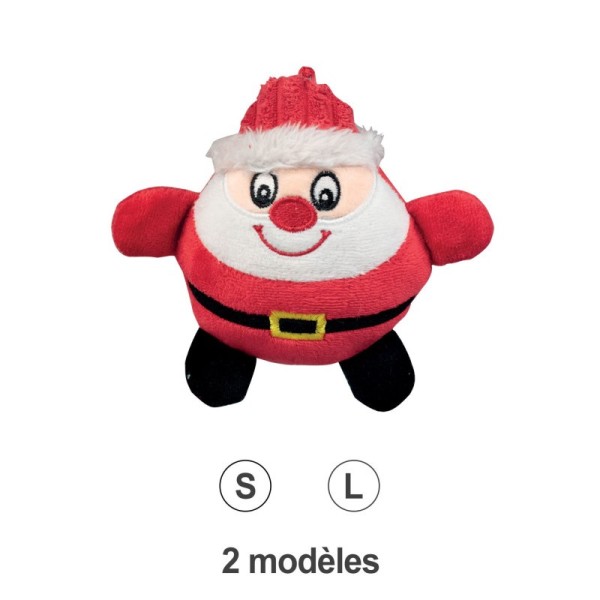 peluche sonore pour chien Père Noël Doogy disponible en 2 tailles