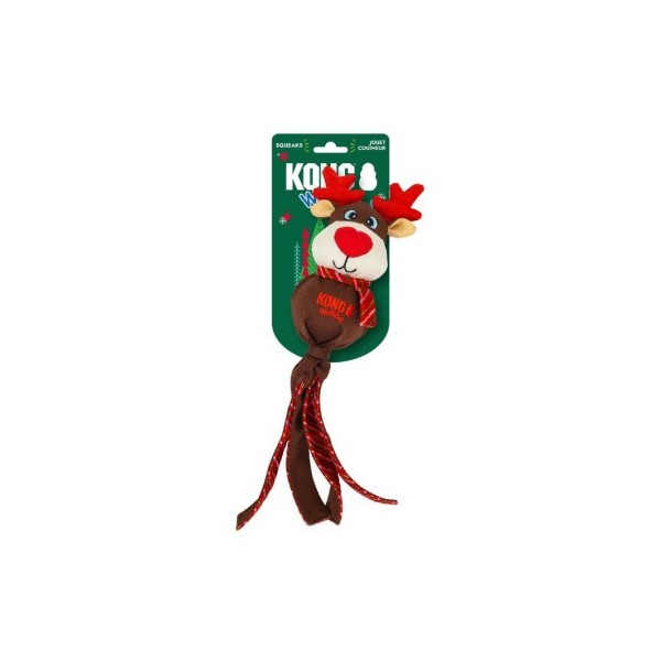 Jouet de Noël pour chien Holiday Wubba Assorted KONG® modèle renne avec emballage