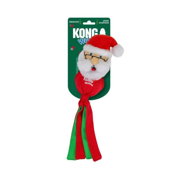 Jouet de Noël pour chien Holiday Wubba Assorted KONG® modèle Père Noël avec emballage
