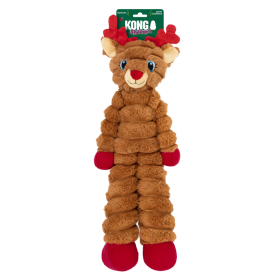 Peluche de Noël pour chien Holiday Shakers Reindeer Red KONG® avec emballage