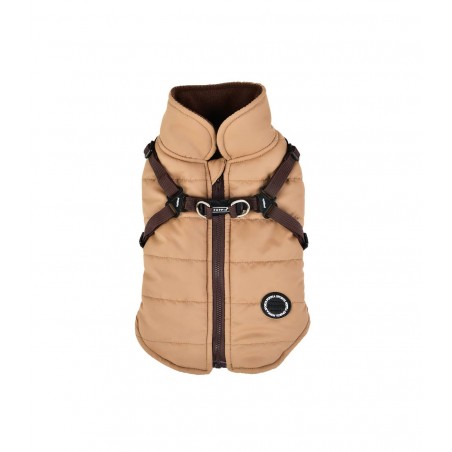 manteau pour chien beige avec harnais intégré Mountaineer Puppia