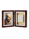 double cadre chien photo avec empreinte de patte en plâtre Pearhead