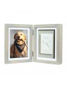 double cadre chien gris photo avec empreinte de patte en plâtre Pearhead