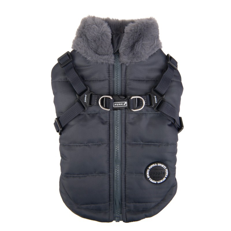 Manteau pour chien gris avec harnais intégré Donavan Puppia