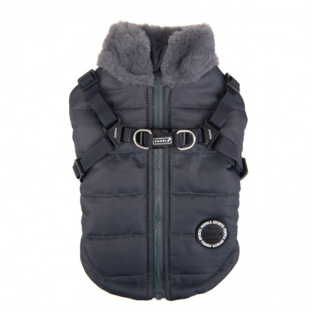 Manteau pour chien gris avec harnais intégré Donavan Puppia