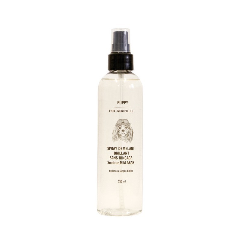 Spray démêlant sans rinçage malabar brillant pour chien  Puppy