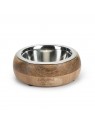 Gamelle bois et bol acier mandira pour chien designed by lotte