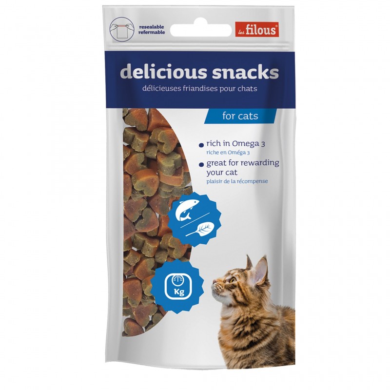friandises pour chat coeurs saumon et épinard les filous