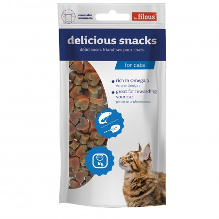 friandises pour chat coeurs saumon et épinard les filous
