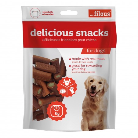 friandises chien roulés boeuf poulet et épinards les filous
