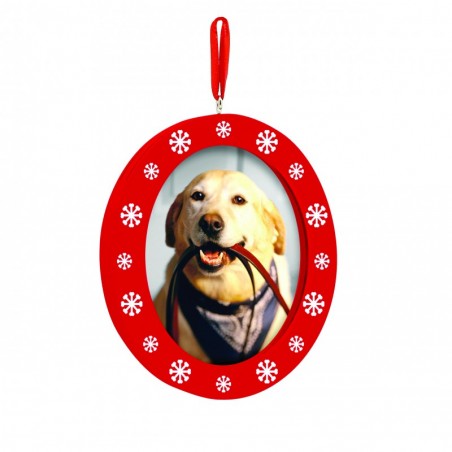 suspension de noël chien empreinte de patte encre et photo pearhead