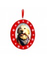 suspension de noël chien empreinte de patte encre et photo pearhead